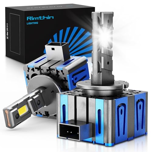 Image of rimthin D1S D1R Bulbs, 30000LM 600% Brightness, 6000K Cool White, Xenon HID Replacement Bulbs, Plug and Play, Pack of 2
