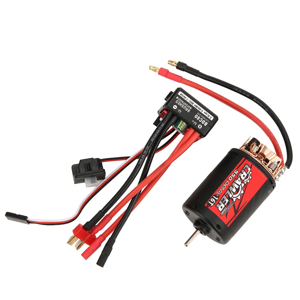 Changor Motor Cepillado 550 0,57 de Alto par para Coches Trepadores de Control Remoto Negro Rojo 1 X Motor 1 X ESC