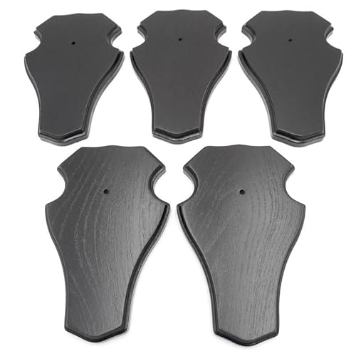Generisch 5 Stück REH Trophäenschilder Stumpf groß in Eiche Dunkel AF 21 cm x 13 cm
