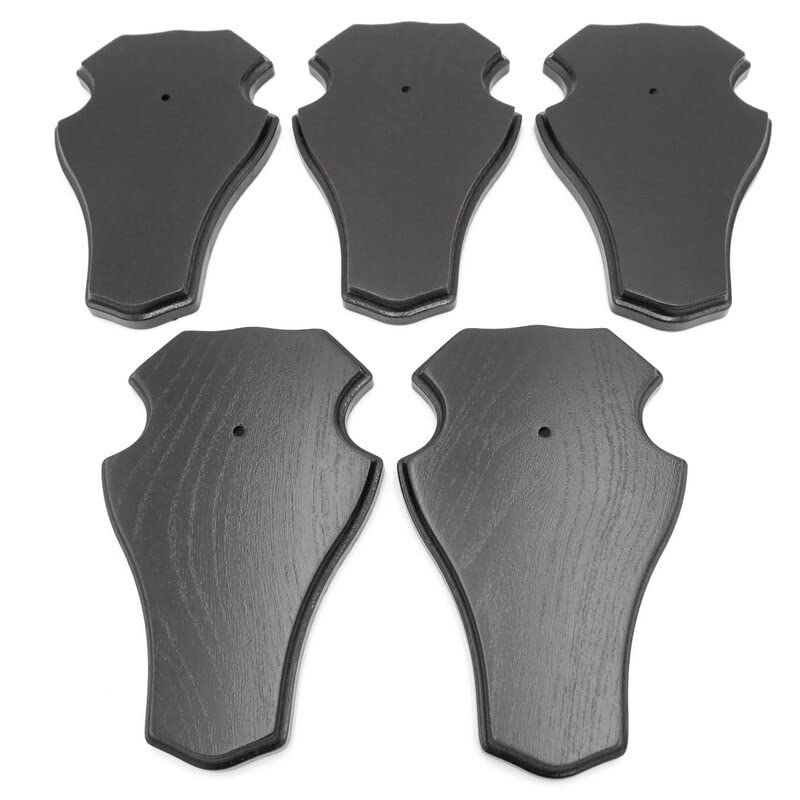 Generisch 5 Stück REH Trophäenschilder Stumpf groß in Eiche Dunkel AF 21 cm x 13 cm