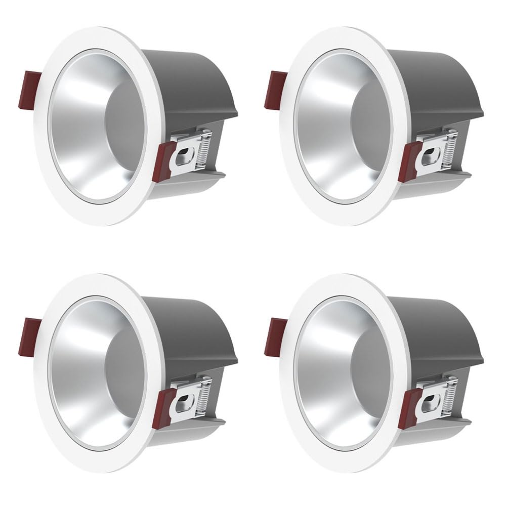 BHGFYXBS 4 Pack Ultra Bright Recessed Led, 7W,10W,15W Round Ceiling Lights Spotlights, Aluminum Anti-Glare Lighting Fixture,3000K,3500K,4000K,6000K Optional, Balcony Aisle,4000k-15W