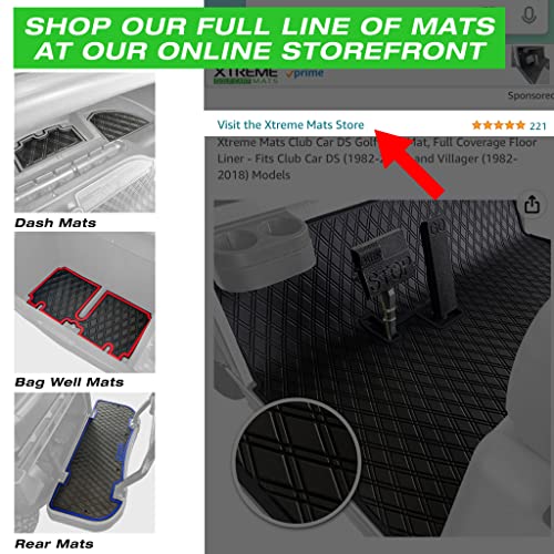 Xtreme Mats Club Car Golf Cart Mat, Full Coverage Golf Cart Floor Liner Mats - Fits Club Car Onward 6 Passenger Includes 1St And 2Nd Row Floor Mats - All Black #TOP4