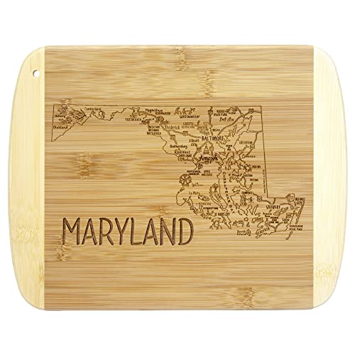 Image of Totally Bamboo A Slice of Life Maryland Engraved Map Cutting Board