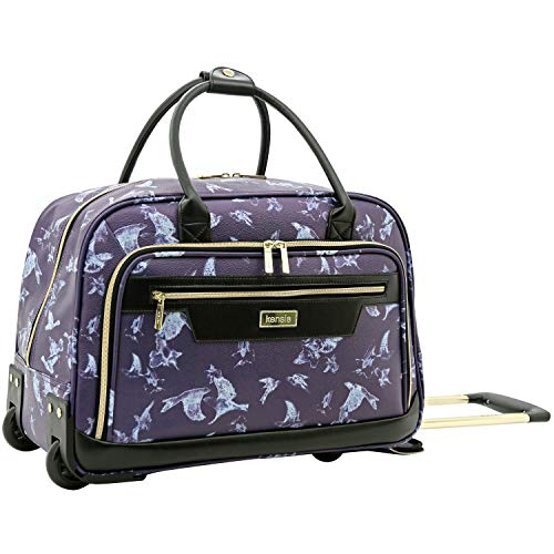 Travelers Club Women's Rolling Duffel, Blue Print, 19-Inch