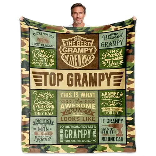 OAKZIUE Grampy Gifts from Grandchildren Grampy Blanket 60x50 Gifts for Grampys from Grandkids Grampys Gift for Grandpa Grampys Gift Ideas for Birthday Fathers Day Christmas Grampys Present