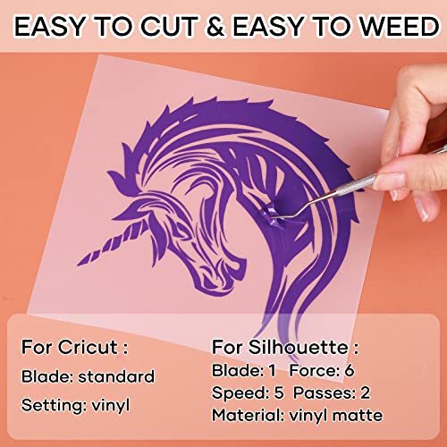 Htvront Permanent Vinyl For Cricut Machine, 7 Packs Glossy Adhesive Vinyl-12"X12" Permanent Adhesive Vinyl Sheets For Cricut, Silhouette Cameo, Etc. #TOP4
