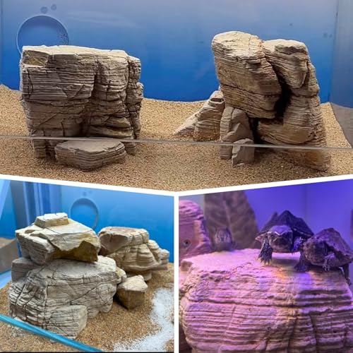 Image of Natural Rock Stones Aquarium Rocks for Fish Tank Decoration Aquarium Landscaping Models Reptile and Amphibian enclosures-40lb(12-14Pcs) 2-9inch