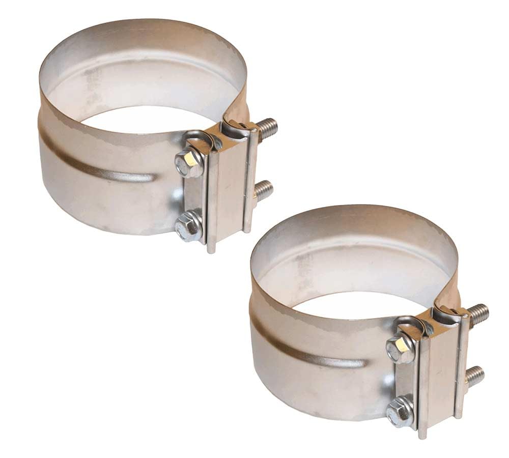 Mytee Products 2 Pack 5" Exhaust Clamp, Lap Joint Exhaust Clamp Preformed Aluminized Steel for Int.5000 and Int. 9000 Premium Cabover and Conventional