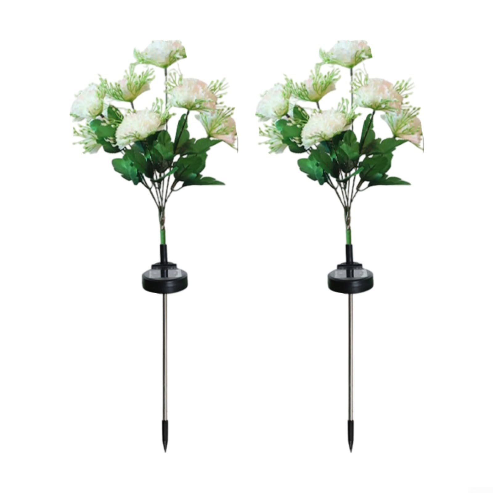 Lampe solaire de jardin œillets blancs IP65 lot de 2