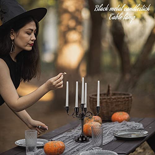 Black Candle Holders, Dedoot 5 Tapered Candle Holders Fits 3/4'' Taper Candles, Metal Candlestick Holder For Wedding, Party Decorative Centerpieces, Home Decor #TOP7