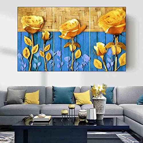 Peinture Mur Art Photo Golden Rose pour transformer un mur blanc en galerie d'art