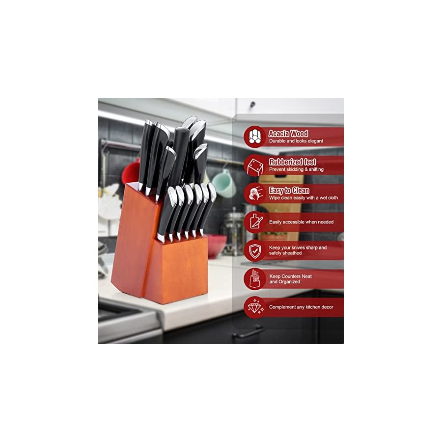Knife-Block-Set-for-Kitchen-E-far-17-Piece-High-Carbon-Forged-Stainless-Steel-Knife-Set-Includes-Chef-Utility-Paring-Steak-Serrated-Bread-Santoku-Knife-Sharpener-Full-Tang-Design Knife Block Set for Kitchen, E-far 17-Piece High Carbon Forged Stainless Steel Knife Set Includes Chef Utility Paring Steak Serrated Bread Santoku Knife Sharpener - Full Tang Design