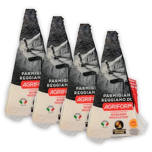 AGRIFORM PARMIGIANO REGGIANO DOP Parmesan Italienischer-formaggio-italiano-Hartkäse 4x 0 2 KG original am Stück über 18 Monate gereift zum Reiben würzig aromatisch