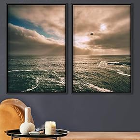signwin 2 Piece Framed Canvas Wall Art Coastal...