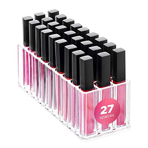 FAJ Eyeshadow Palette Lipgloss Organizers, Acrylic Makeup Holder for Vanity, Drawer Storage, Cosmetics Pallets Countertop Clear Storage (27 spaces)