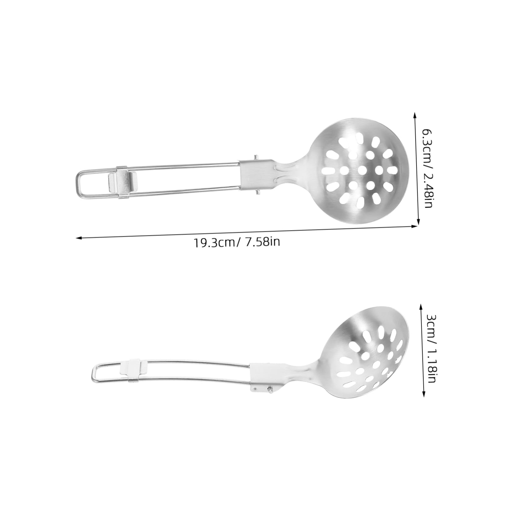 ibasenice Stainless Steel Skimmer Spoon Portable Cooking Utensils for Camping Hiking and Outdoor Activities Convenient Travel for and Use