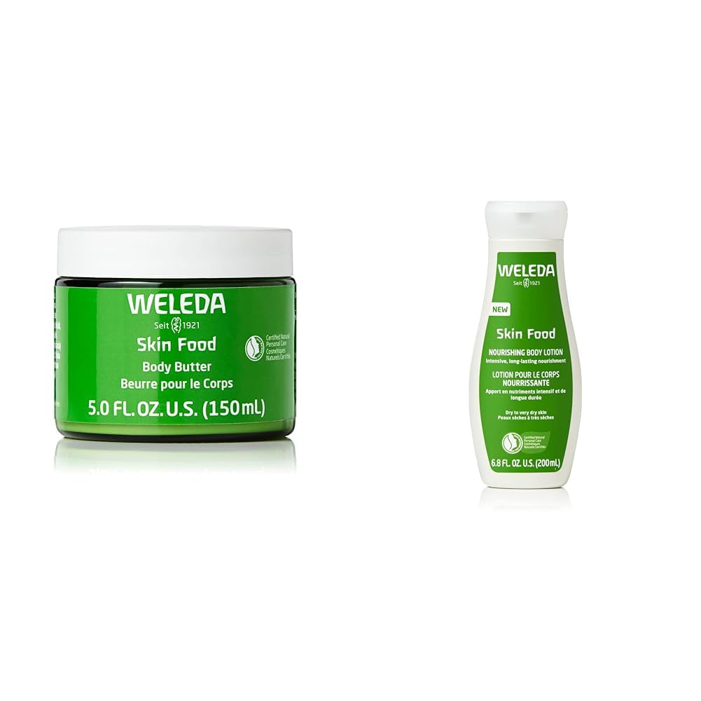 Weleda Skin Food Body Butter 5 Fluid Ounce, Sustainable Glass Jar, Plant Rich Hydrating Moisturizer with Shea and Cocoa Butter, Sweet Almond Oil and Pansy