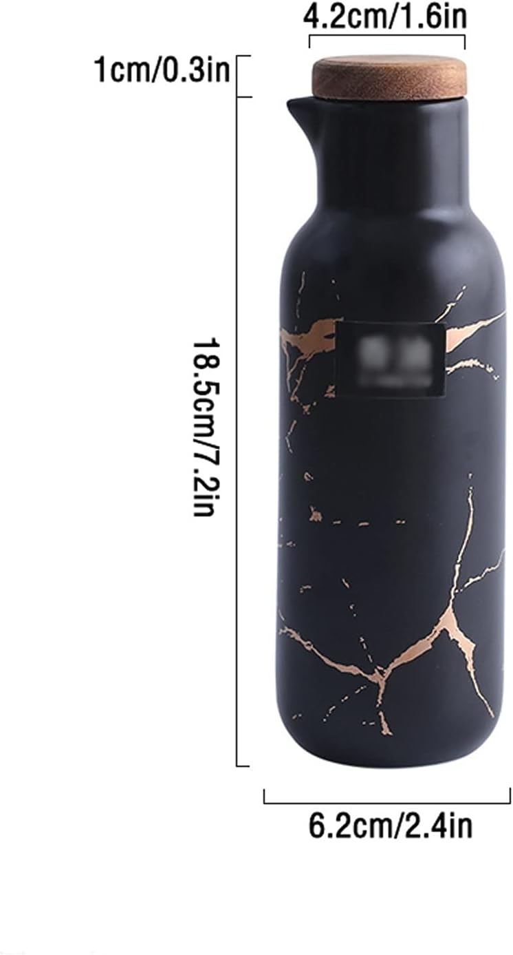 oil bottle Simple Ceramic Oil Bottle with Spout and Lid 12.8 Oz Leakproof Condiment Container Oil Dispenser Wide Opening for Easy Refill and Cleaning oil sprayer(Color:C)