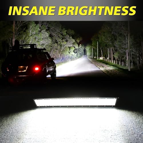 Image of 20 Inch LED Light Bar 150W Combo Quad Row Off Road Driving Light | Super Bright Quad Row LEDs, Spot Flood Combo LED Work Light Bumper Grille Light Bar for Truck Pickup SUV UTV ATV Tractor