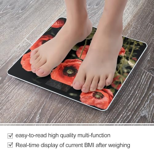 Báscula digital de baño con diseño flores y vidrio templado miniatura 5