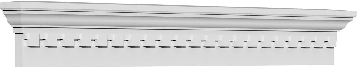 Endurathane Traditional Crosshead w/Dentil Trim, 80" Bottom Width x 83 1/2" Top Width x 6"H x 1"P, Factory Primed