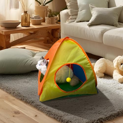 Tienda de campaña para gatos interactiva y plegable para terraza 5