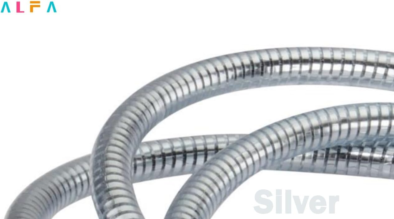 Alfa Cable Bike Lock with 3 Keys | 5 feet | High Security | 5 Variations | Used for Bike, e-Bike, Cupboard etc. (60 inches, Ring Silver)