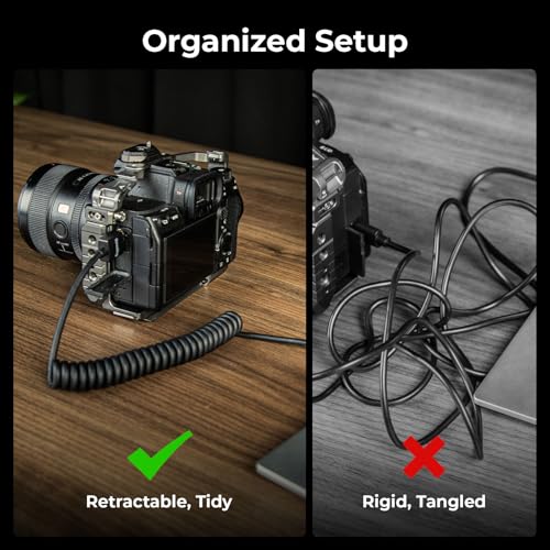 SMALLRIG HDMIケーブルコイル状（A to A）4K@60Hz 18Gbps 高速3D対応 BMPCC 4K/6Kに対応 Panasonic S1H/GH5など対応 モニター ジンバル用 柔軟で耐久性のあるTPUカメラケーブル 4963 の商品画像 3