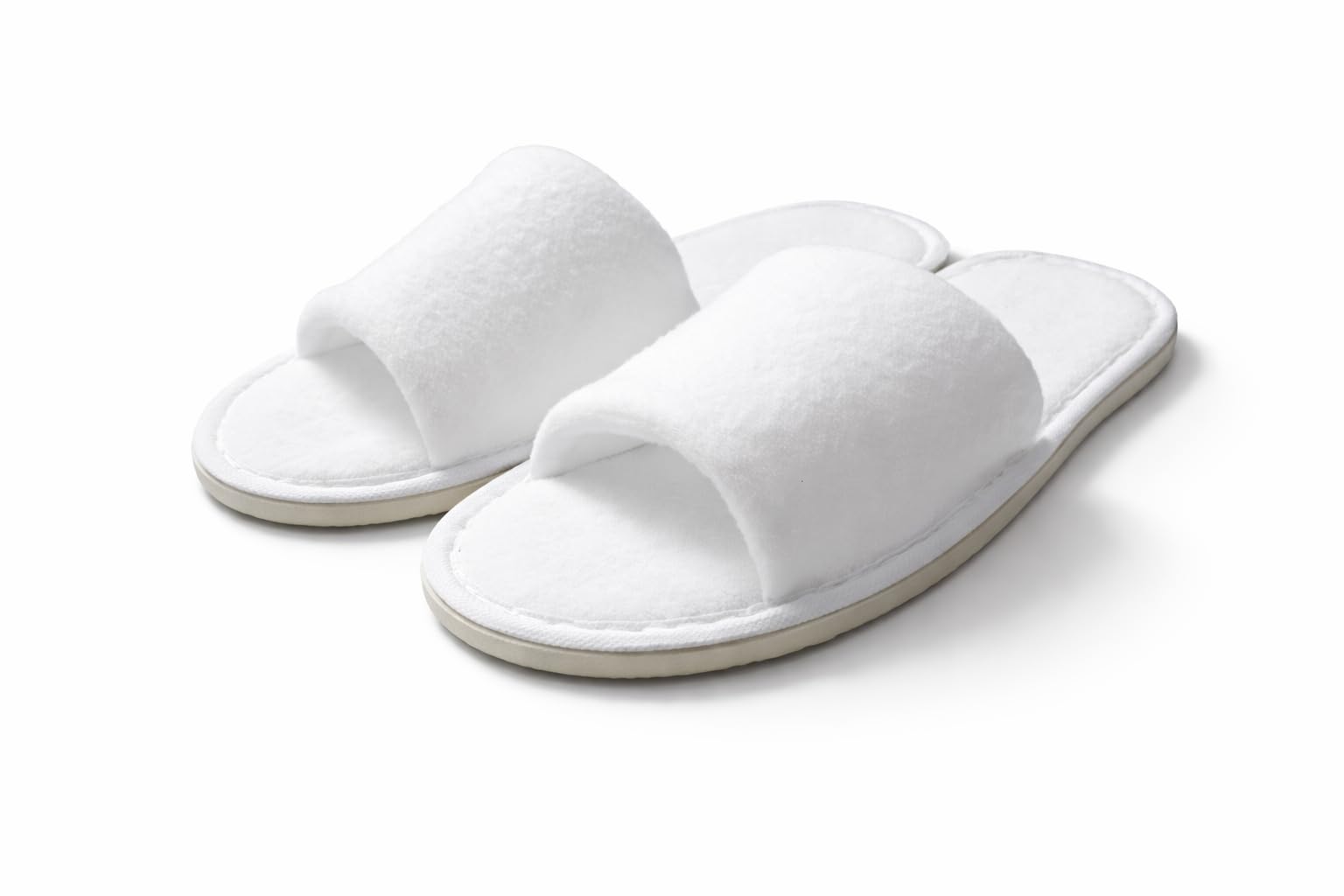 Hotel Disposable Slippers for Guests | Soft Comfortable White Spa Slippers | Open Toe Bedroom & Bathroom Guest Slippers for Men & Women-image-40