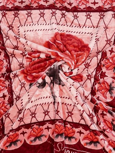 Image of Monte Carlo Double Bed Heavy Winter Blanket (160 X 220) Roman Plus 1 Ply Super Soft 550 GSM | 3 KG, (240x220 CM), Red