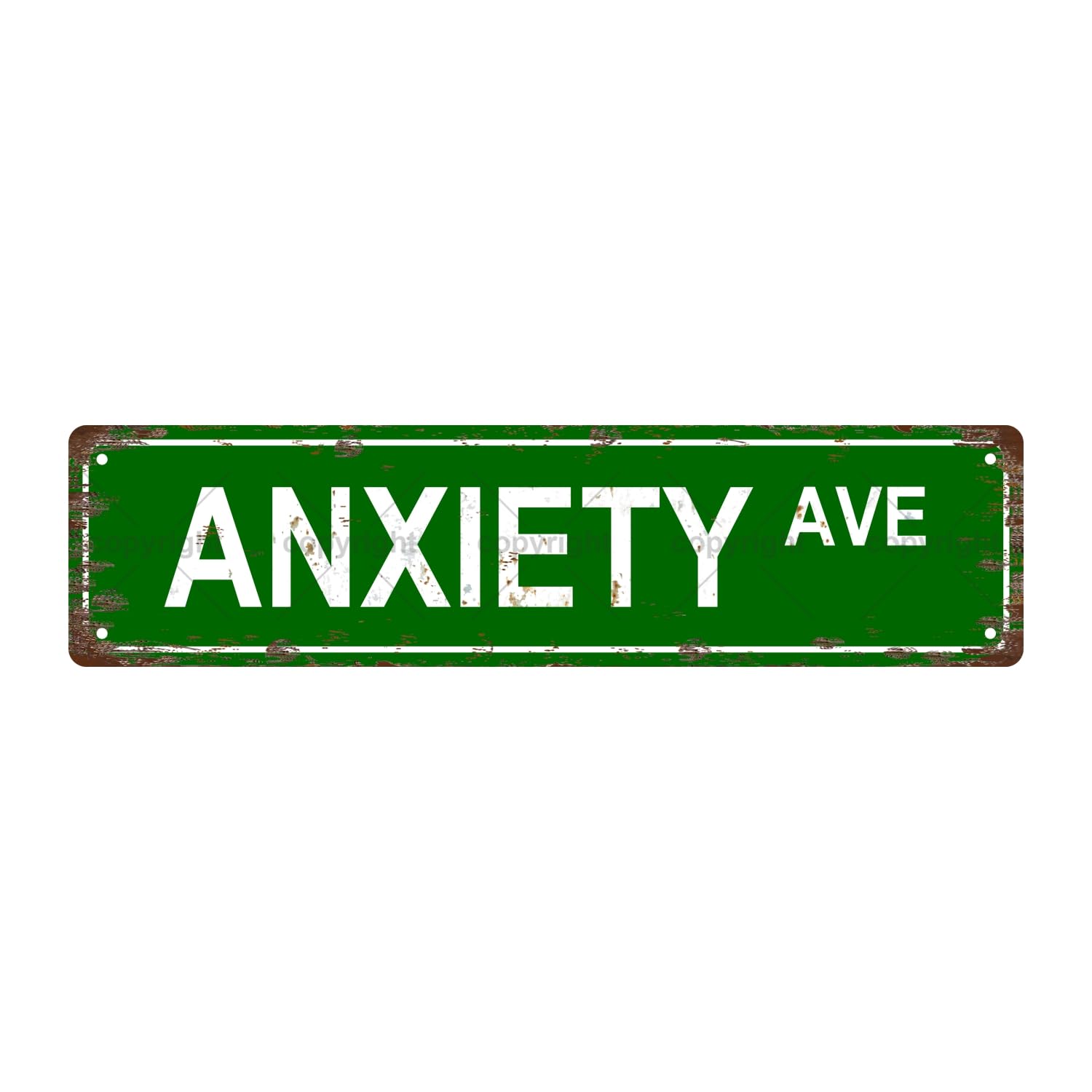 Anxiety AVE Mental State Metal Tin Street Sign Bar Cafe Garage Cave Home Room Wall Bathroom Farmhouse Garden Porch Patio Decor,4x16 Inch