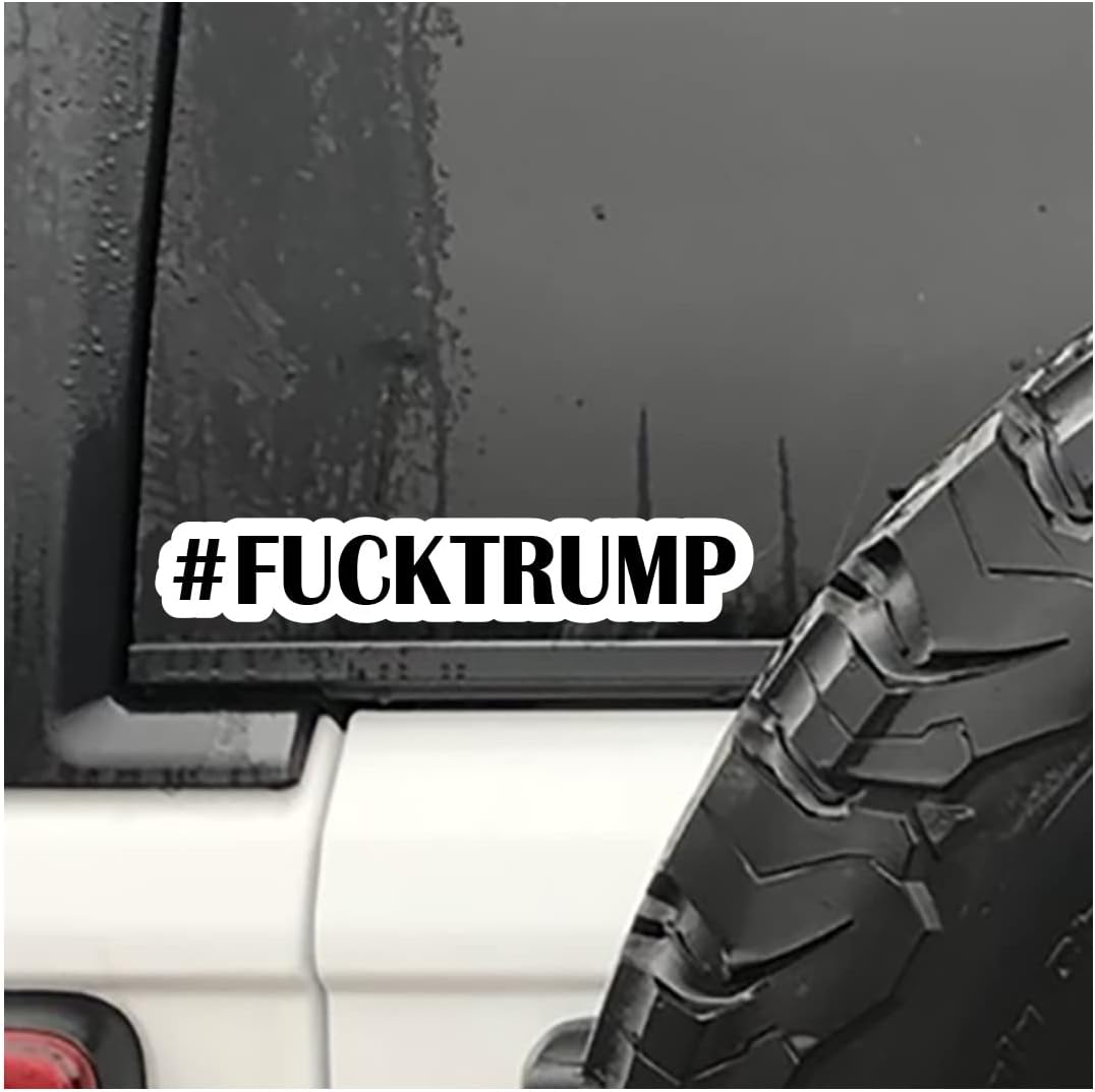 Hashtag F Trump Decal CAR Truck Window Bumper Sticker Funny Joke Prank Donald