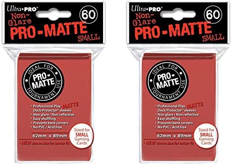 Ultra Pro Red Small Pro-Matte Deck Protectors Sleeves Colors Yugioh Vanguard [2 Pack of 60] 43204-18221
