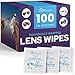 Care Touch Pre-Moistened Lens Cleaning Cloths | 100 Individually Wrapped Wipes | Great for Eyeglasses, Tablets, Lenses, and Other Delicate Surfaces