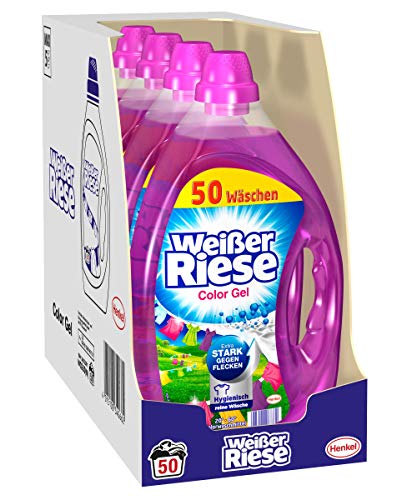 Weißer Riese Color Gel (200 (4 x 50) Waschladungen), Colorwaschmittel extra stark gegen Flecken,...