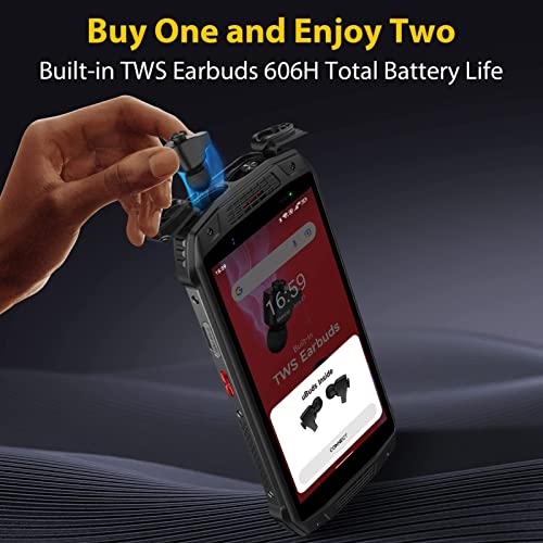 Ulefone Android 12 Armor 15 Rugged Phone Unlocked, Ip68/Ip69K, Built-In Tws Earbuds, 6Gb+128Gb, 4-Day Battery, 16Mp+12Mp+13Mp Camera, Dual Loud Speakers Dual 4G, Helio G35 Octa-Core, Otg, Gps, Black #TOP2