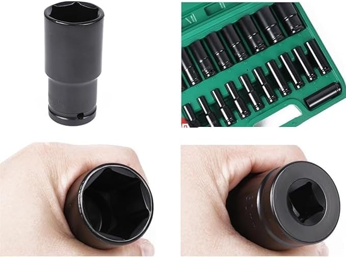 20 PCS 1/2" Drive Metric Deep-impact Socket Set, 8mm-32mm, Extended Hex Socket Set For Electric Wrenches, Pneumatic Hex Sockets, Suitable For Electric Wrench Sockets, Automotive Repair And Nut Tools