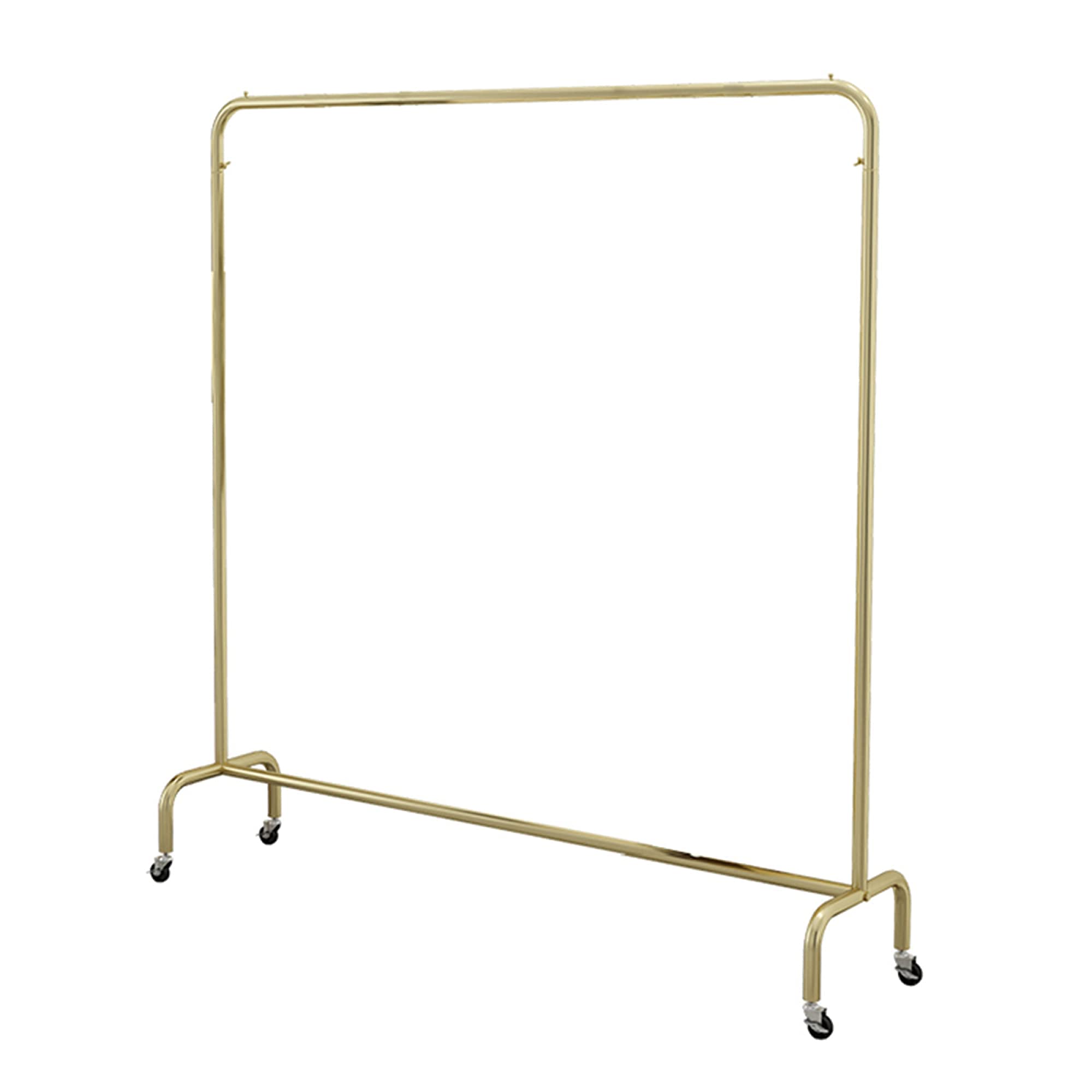 Présentoir à vêtements à roulettes en métal doré style luxe moderne