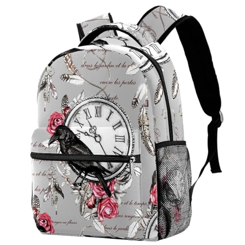Sac de voyage décontracté corbeau noir pour sorties et loisirs des filles