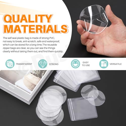 Rustark 50 Stück 8,5x9,5 cm/3,35x3,74 Zoll Zip Druckverschlussbeutel Zipper Beutel verschließbare Plastiktüten Reißverschluss Tütchen Lebensmittelbeutel Cellophan für Süßigkeiten Verpackungsprodukte