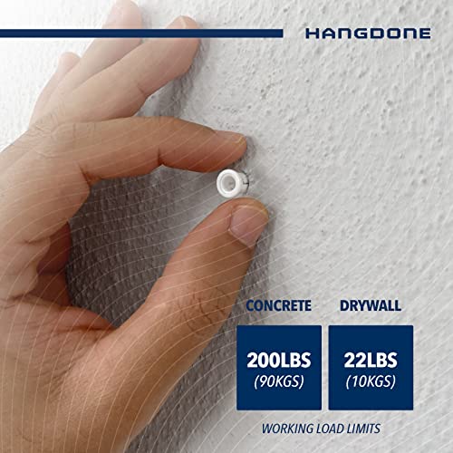 image for HangDone Ribbed Wall Anchors #8-#10 1-Inch with Screws 100-Pack, White