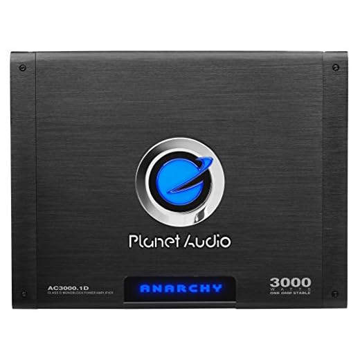 Planet Audio AC3000.1D Class D Car Amplifier - 3000 Watts, 1 Ohm Stable, Digital, Monoblock, Mosfet Power Supply