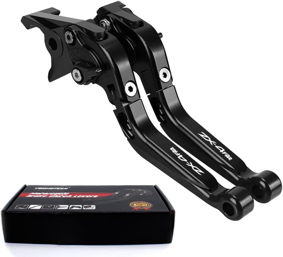Motorcycle Accessories Folding Extendable Brake Clutch Levers for ZX-4RR Kawasaki zx4rr ZX4RR 2023- Motorcycle Accessories (Black)