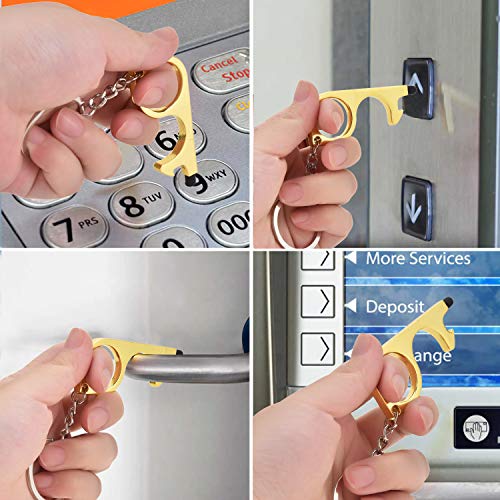 Browill Portable Door Opener Tool & No Touch Hand Tool With Key Ring, All Avoiding Germs by Working on Touchscreens & Signature pads, Carrying shopping bags (4)