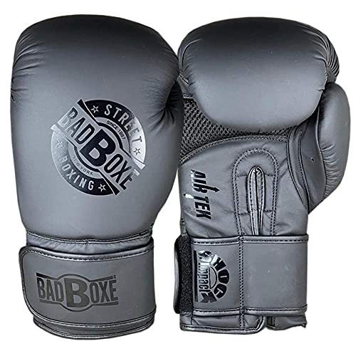 Badboxe Boxing Gloves Mma Gloves Made Of Strong Flex Leather Best For Every Day Workout Strong Quality (Black/Black/Street, 12Oz) #TOP1