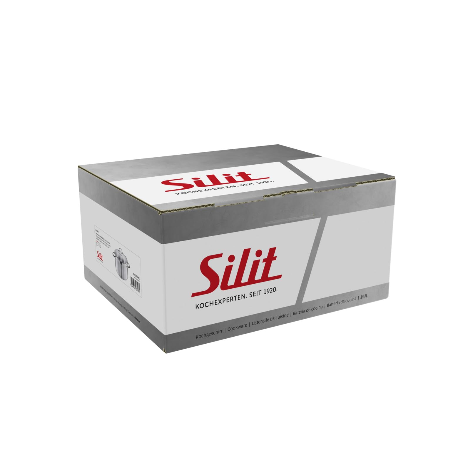 Silit Achat Kochtopf groß 24cm, Glasdeckel, Fleischtopf Induktion 5,6l, Edelstahl teilmattiert, unbeschichtet, backofengeeignet