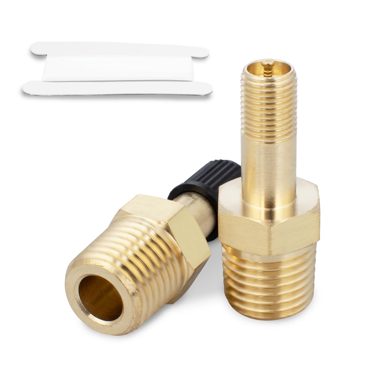 BWINTECH 2PCS Metals Brass 1/4" Male NPT Tank Valve Anti-Corrosion Schrader Valve for Air Compressor Tanks
