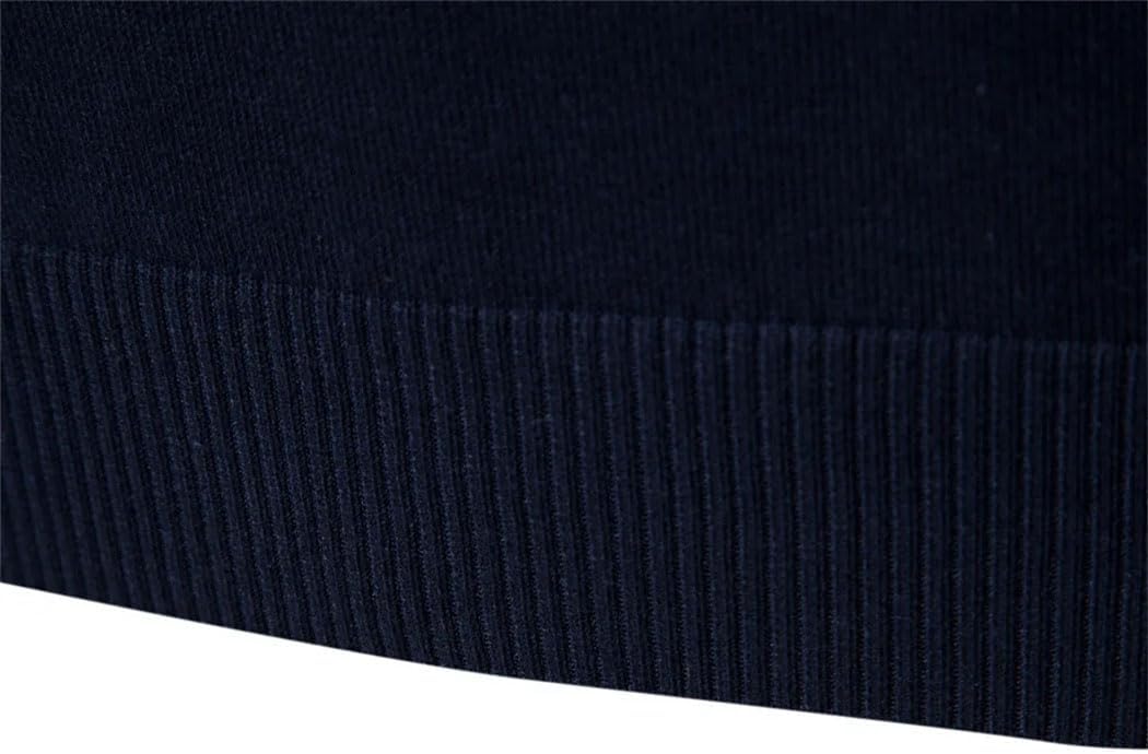 Men's Autumn Winter Sweater Half High Collar Color Matching Stripe Pullover Business Casual Knitwear Sweaters