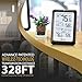 Indoor Outdoor Thermometer Wireless Weather Station, Temperature Humidity Monitor Battery Powered Inside Outside Thermometers with 330ft Range Remote Sensor and Backlight Display（Metal Black）