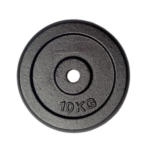 1x 10kg Hantelscheibe, Gewichtsscheibe 30/31 mm Bohrung, Gusseisenscheibe 10 kg, Schwarz 1x 10kg Hantelscheibe, Gewichtsscheibe 30/31 mm Bohrung, Gusseisenscheibe 10 kg, Schwarz